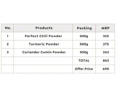Vasant Everyday Cooking Combo (Chilli, Haldi, Dhana Jeeru 500G) image 2